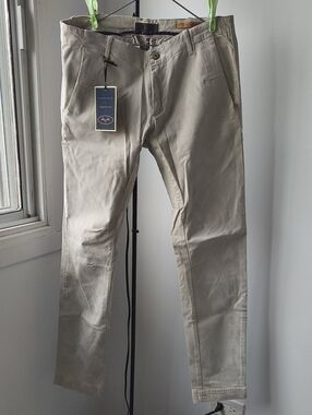 Zara Beige Straight-Fit Chinos